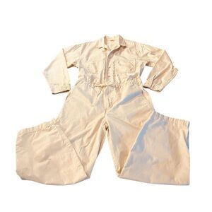 Levi's Cream Colored Long Sleeve Utility Cargo Jumpsuit Size Medium
